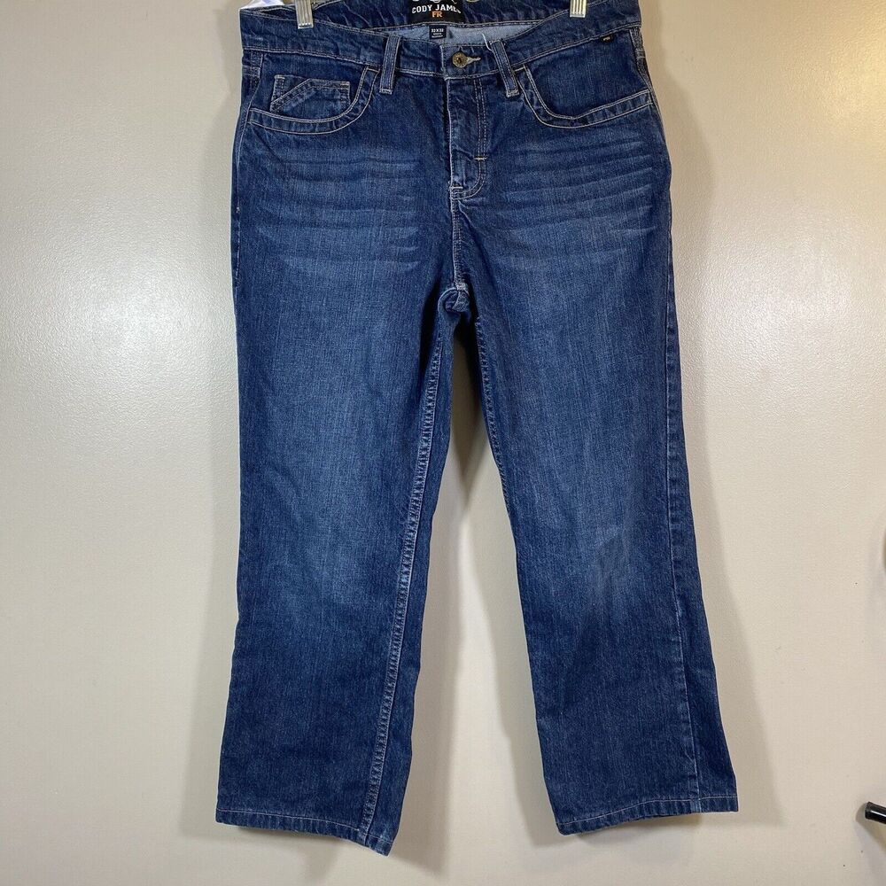 Cody James FR Jeans Mens 34X25 Altered Flame Resistant Slim Bootcut Blue Cowboy
